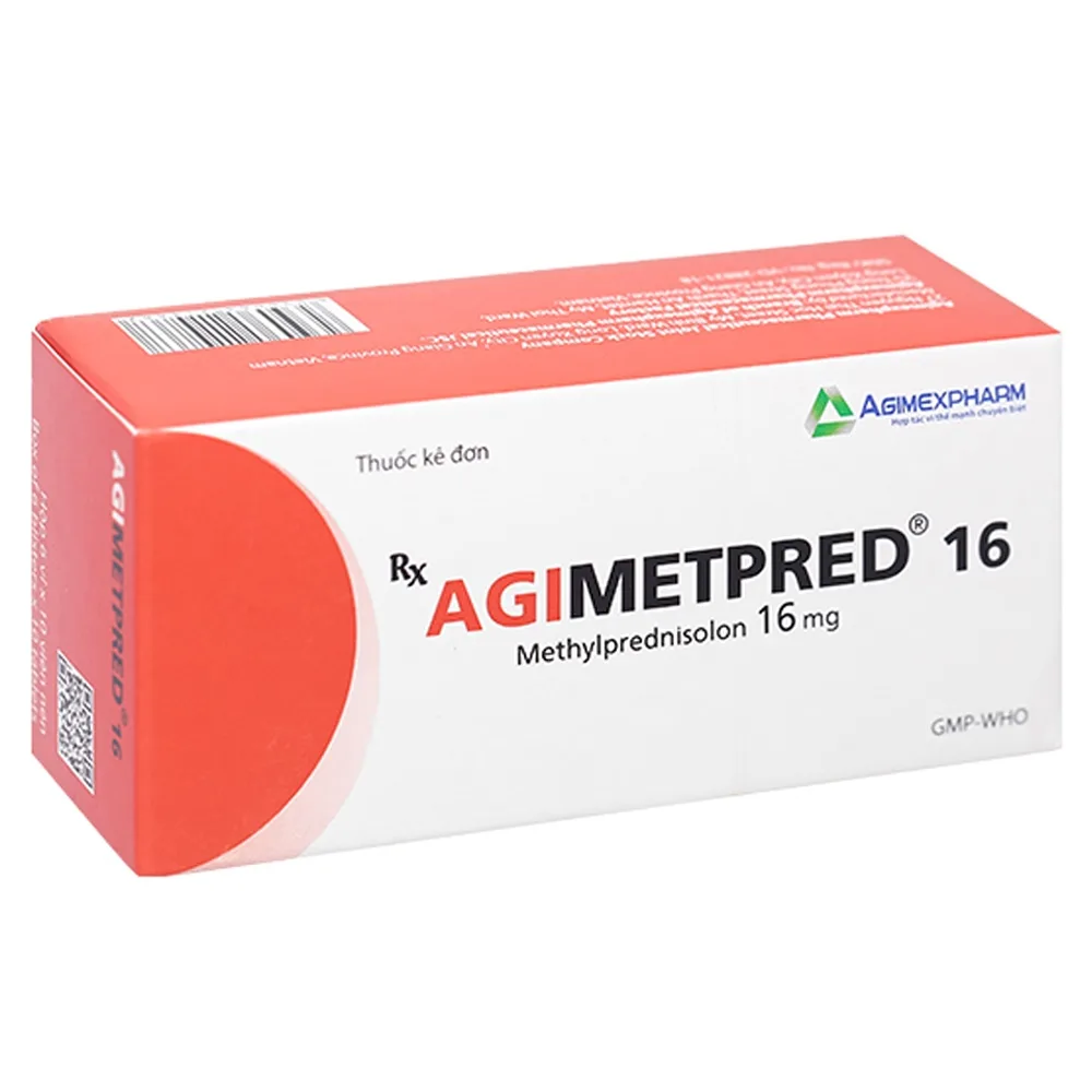Hình ảnh Thuốc Agimetpred 16 Agimexpharm chống viêm, ức chế miễn dịch (6 vỉ x 10 viên)