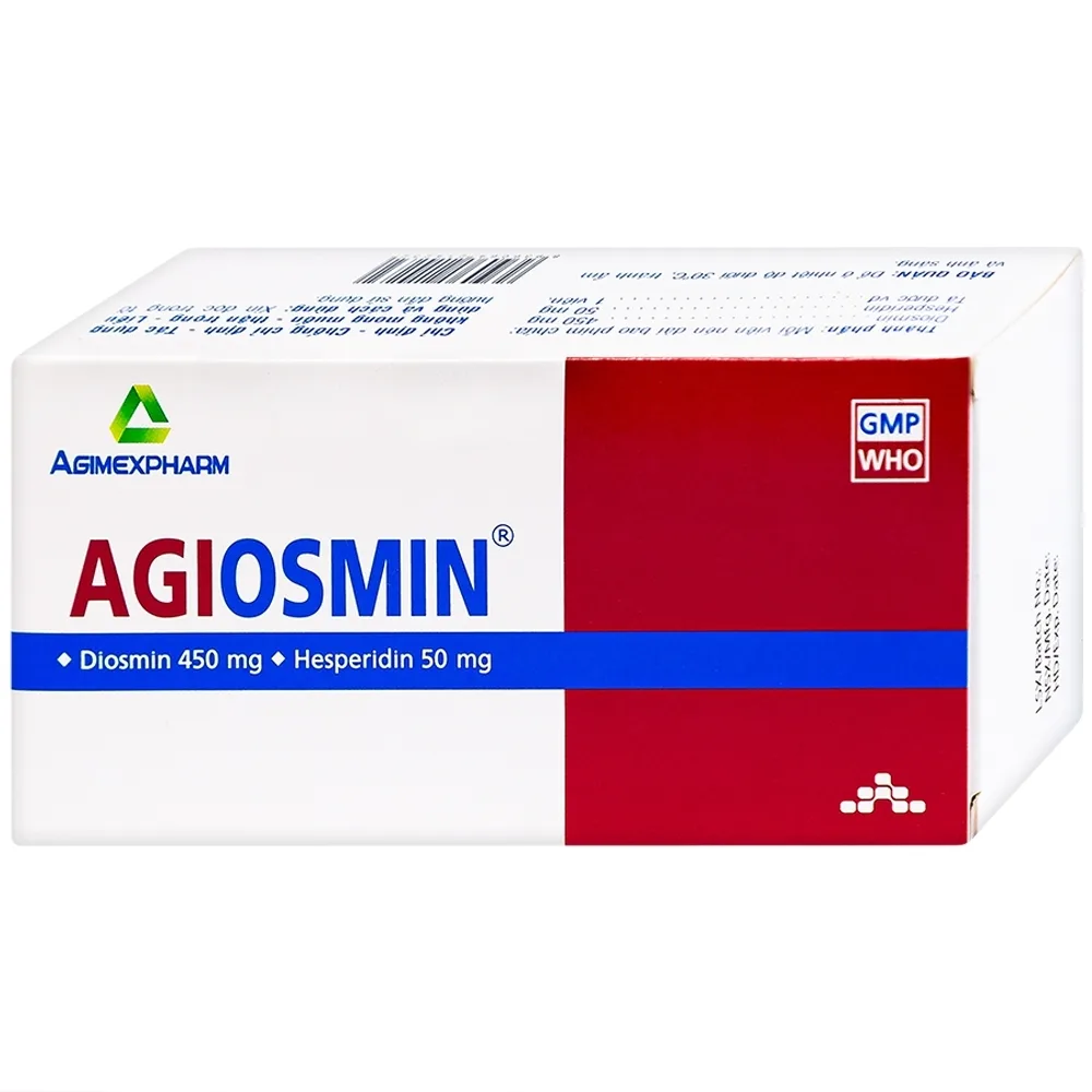 Hình ảnh Thuốc Agiosmin Agimexpharm điều trị suy tĩnh mạch mạn tính (4 vỉ x 15 viên)