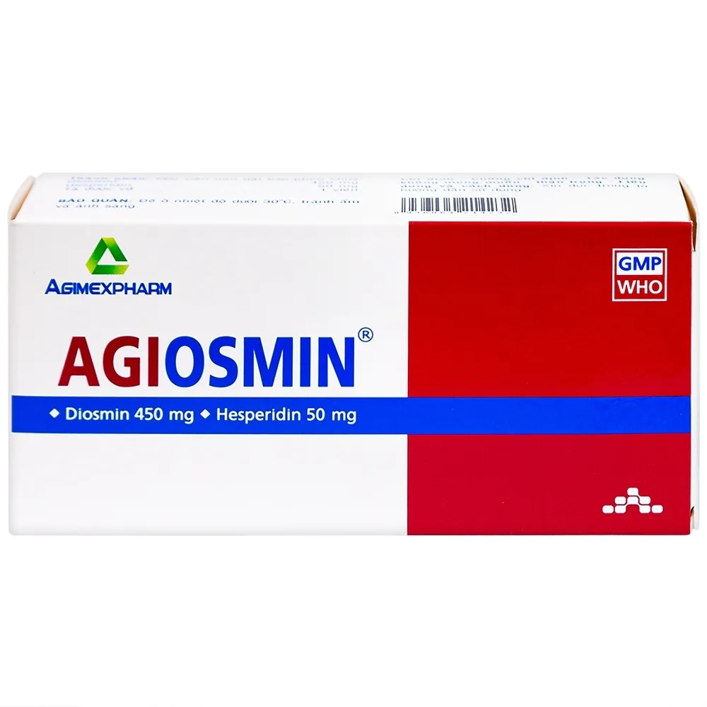 Hình ảnh Thuốc Agiosmin Agimexpharm điều trị suy tĩnh mạch mạn tính (4 vỉ x 15 viên)
