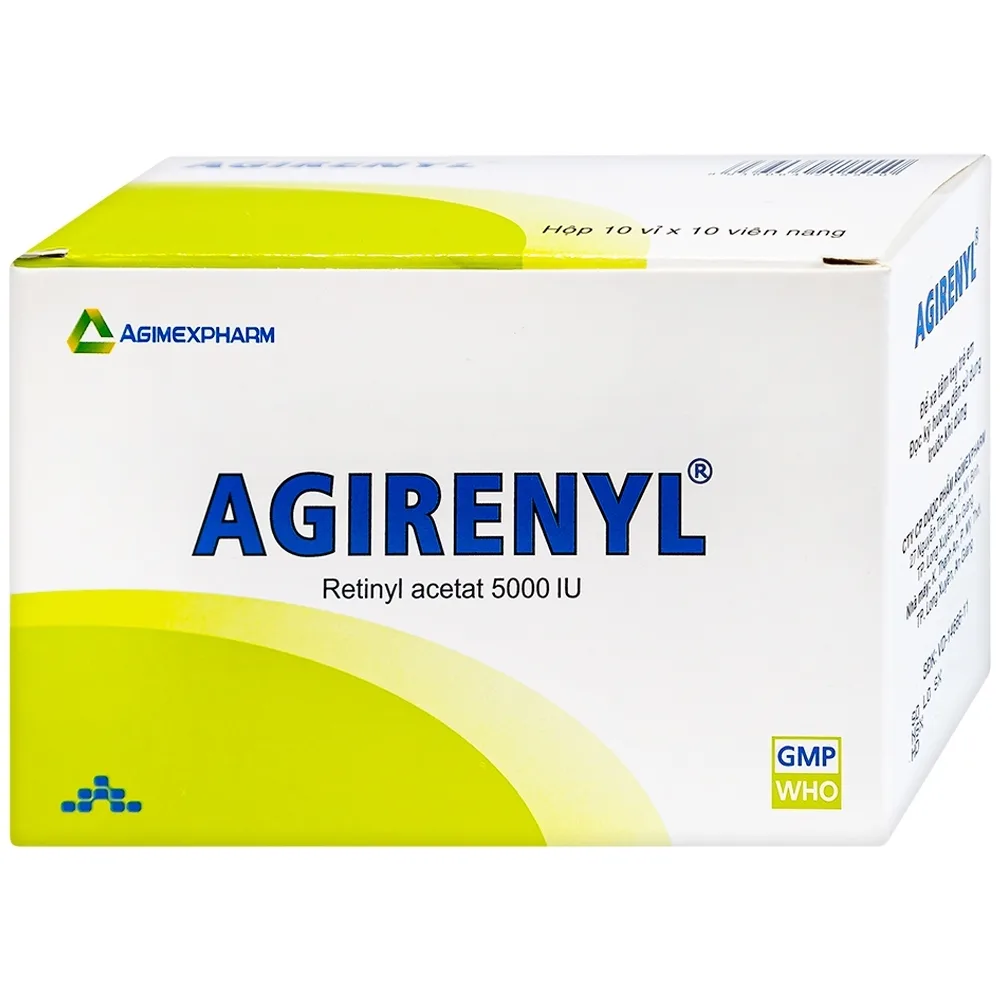 Hình ảnh Thuốc Agirenyl 5000IU Agimexpharm phòng và điều trị thiếu vitamin A (10 vỉ x 10 viên)