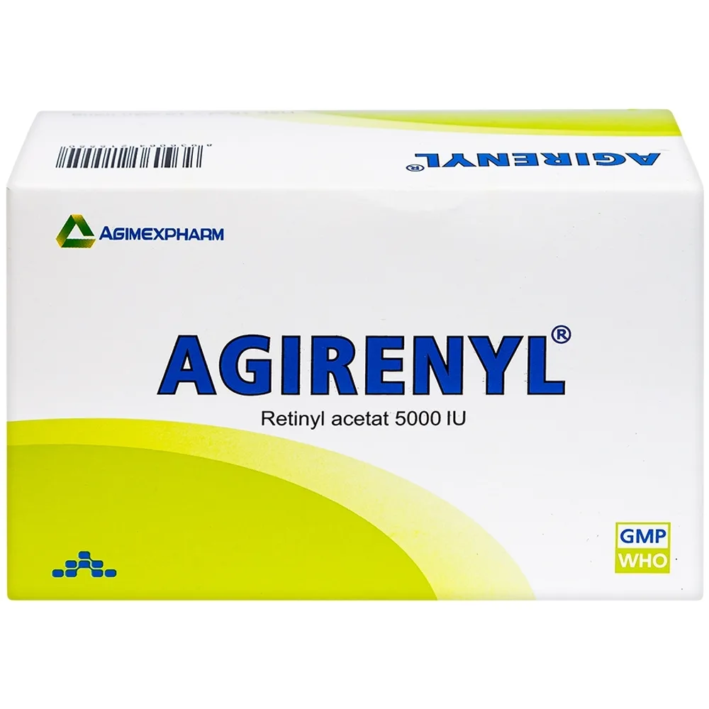Hình ảnh Thuốc Agirenyl 5000IU Agimexpharm phòng và điều trị thiếu vitamin A (10 vỉ x 10 viên)