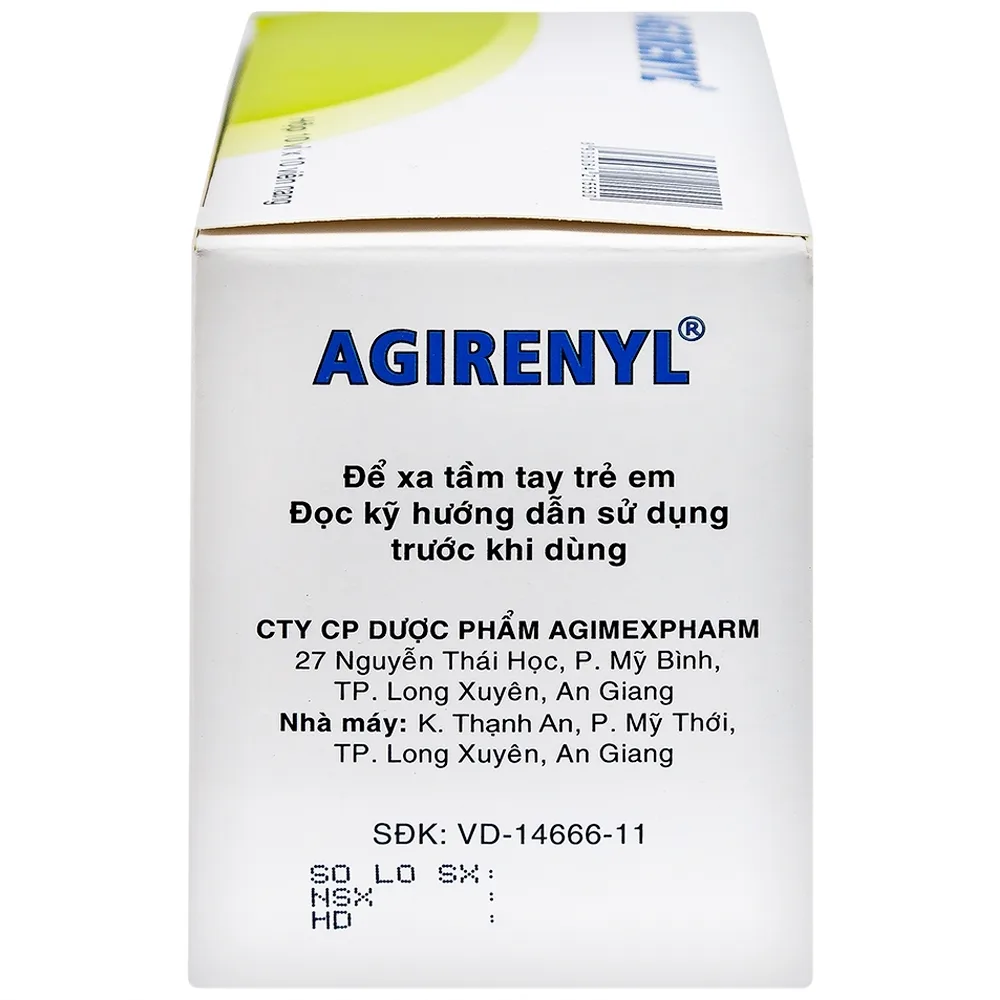 Hình ảnh Thuốc Agirenyl 5000IU Agimexpharm phòng và điều trị thiếu vitamin A (10 vỉ x 10 viên)