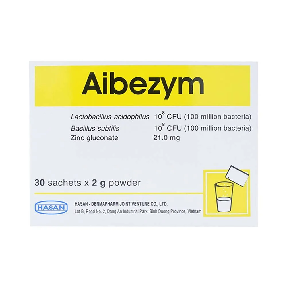 Hình ảnh Thuốc bột Aibezym Hasan bổ sung vi khuẩn có lợi cho đường tiêu hóa (30 gói x 2g)