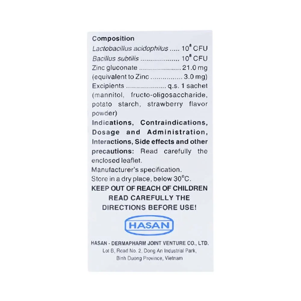 Hình ảnh Thuốc bột Aibezym Hasan bổ sung vi khuẩn có lợi cho đường tiêu hóa (30 gói x 2g)