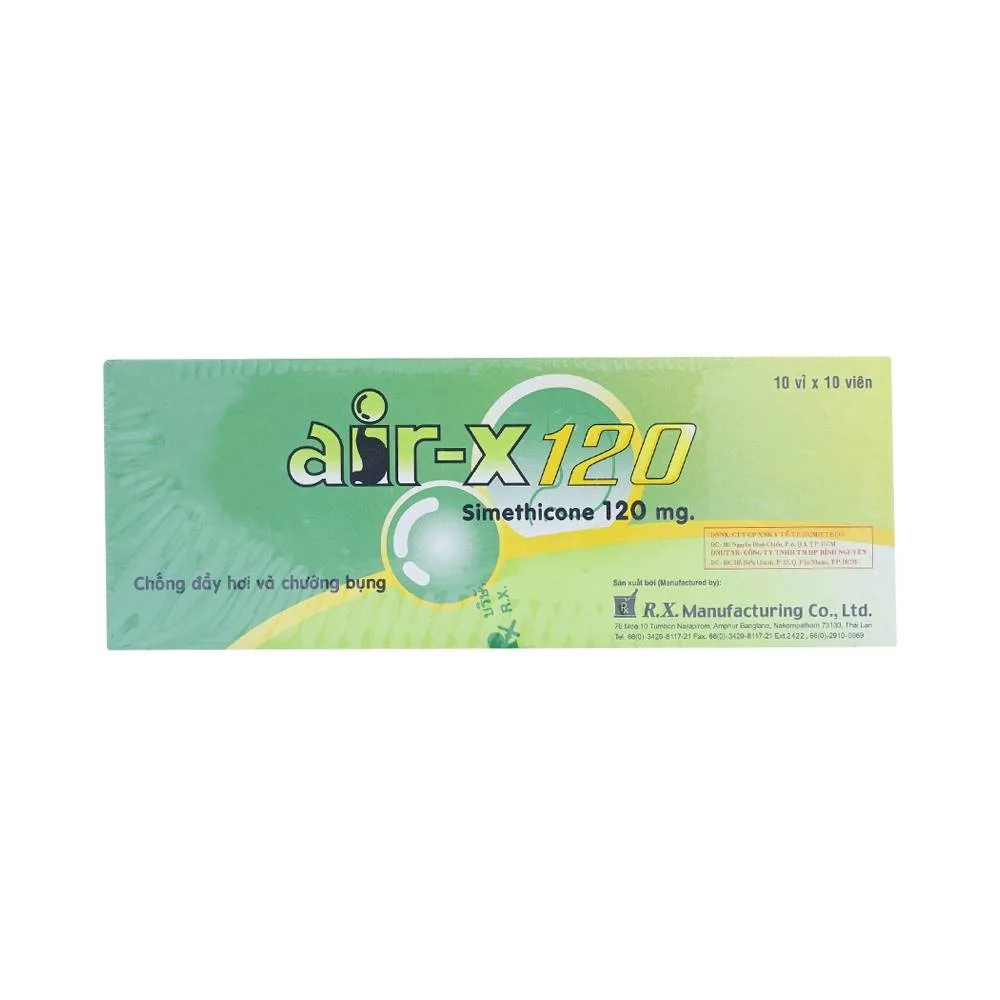 Hình ảnh Viên nhai AIR-X 120 chống đầy hơi và chướng bụng (10 vỉ x 10 viên)