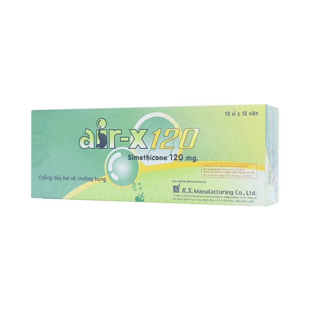 Hình ảnh Viên nhai AIR-X 120 chống đầy hơi và chướng bụng (10 vỉ x 10 viên)