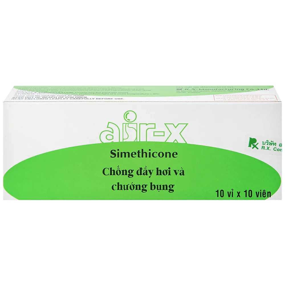 Hình ảnh Viên nhai Air-X hương bạc hà chống đầy hơi và chướng bụng (10 vỉ x 10 viên)