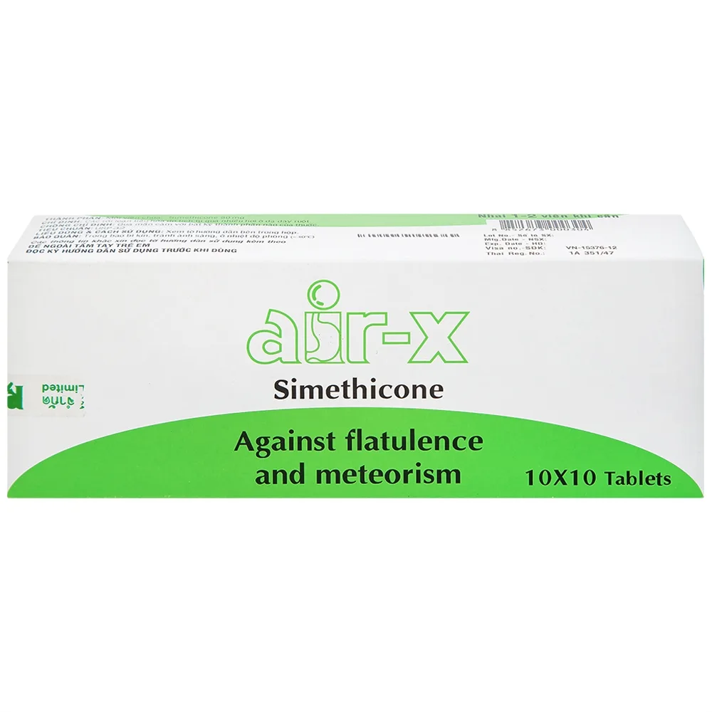 Hình ảnh Viên nhai Air-X hương bạc hà chống đầy hơi và chướng bụng (10 vỉ x 10 viên)