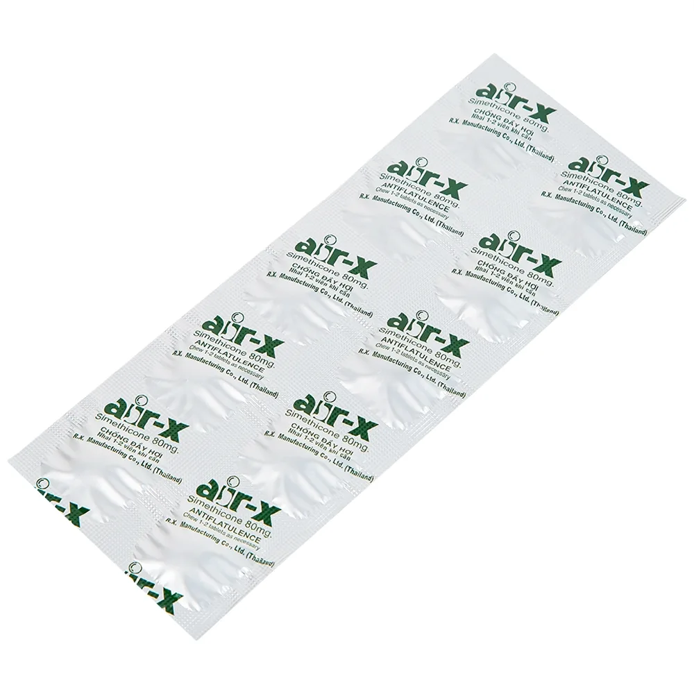 Hình ảnh Viên nhai Air-X hương bạc hà chống đầy hơi và chướng bụng (10 vỉ x 10 viên)