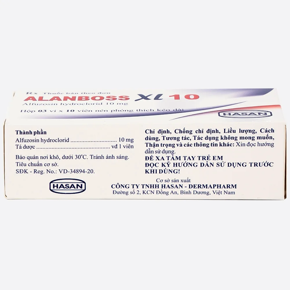 Hình ảnh Thuốc AlanBoss XL 10 Hasan điều trị các triệu chứng của phì đại tuyến tiền liệt lành tính (3 vỉ x 10 viên)