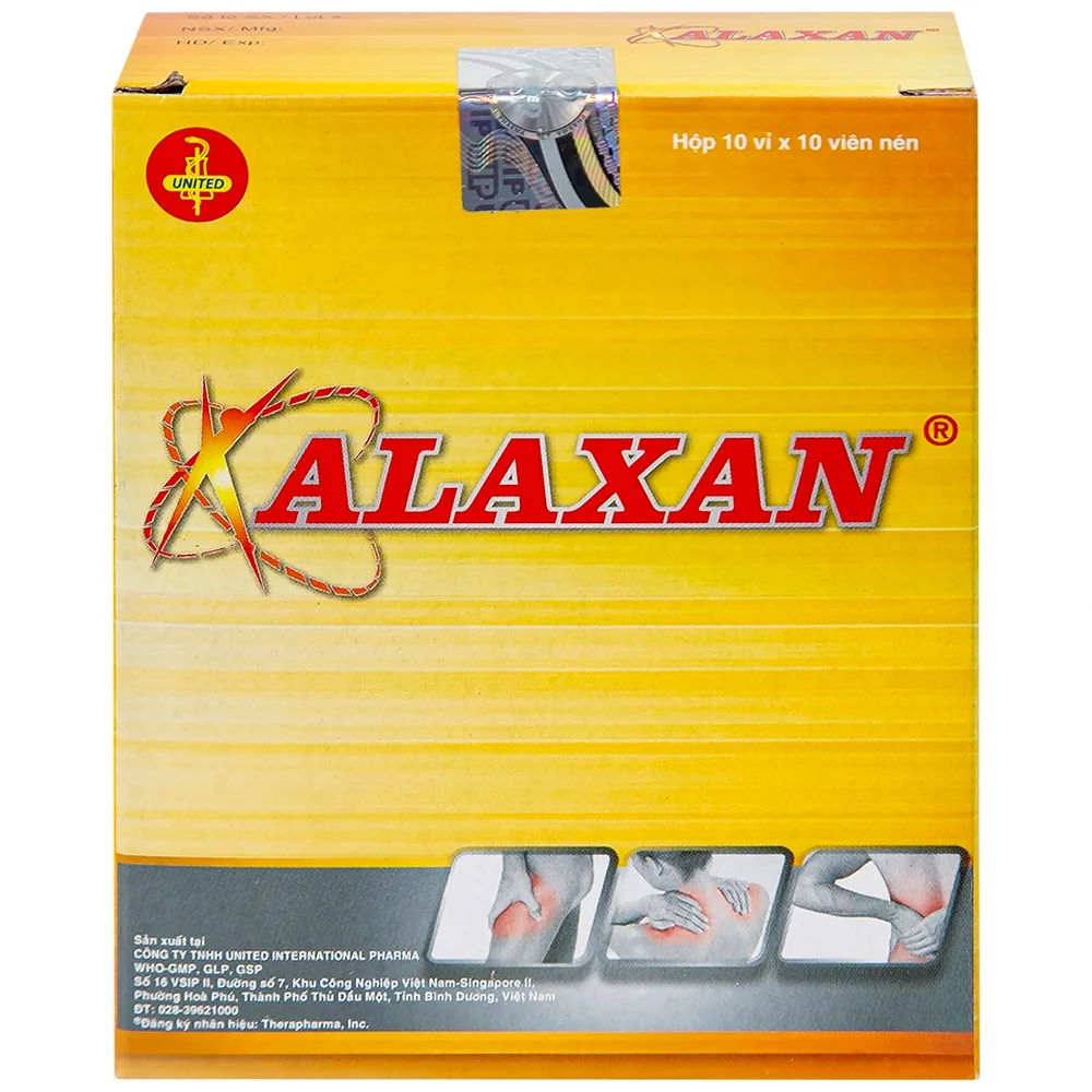 Hình ảnh Thuốc Alaxan United giảm các cơn đau cơ xương, nhức đầu, đau bụng kinh, nhức răng (10 vỉ x 10 viên)