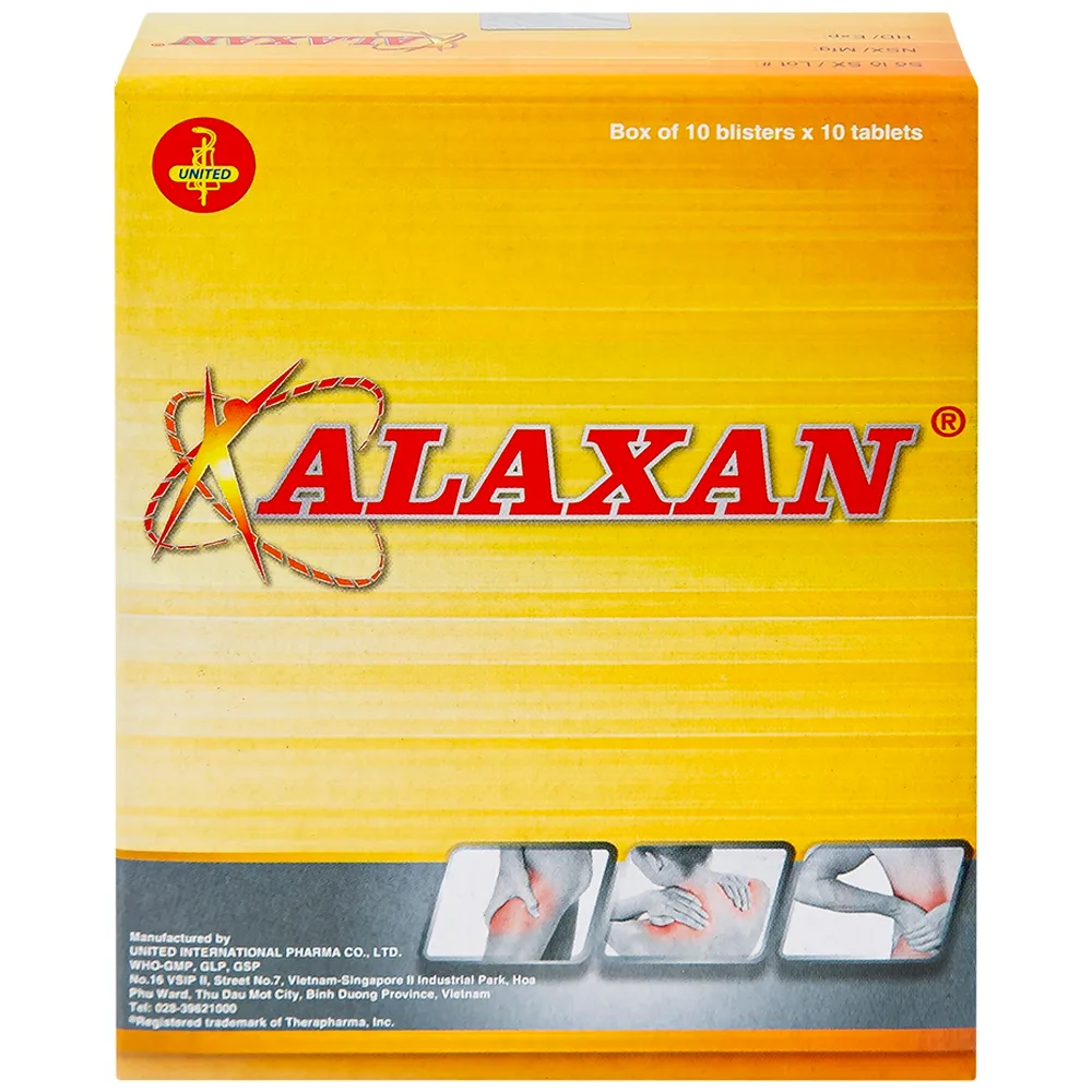 Hình ảnh Thuốc Alaxan United giảm các cơn đau cơ xương, nhức đầu, đau bụng kinh, nhức răng (10 vỉ x 10 viên)