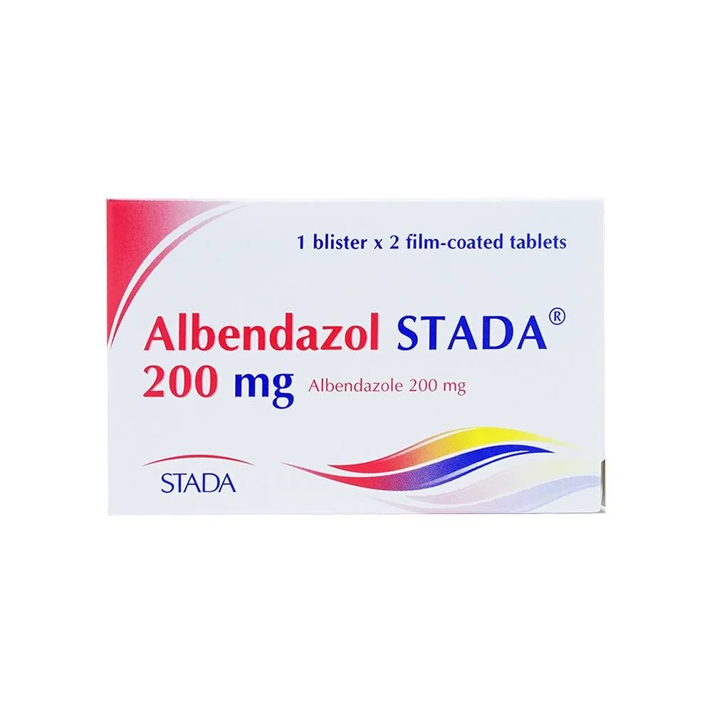 Hình ảnh Thuốc Albendazol Stada 200mg điều trị nhiễm một hoặc nhiều loại ký sinh trùng đường ruột (1 vỉ x 2 viên)