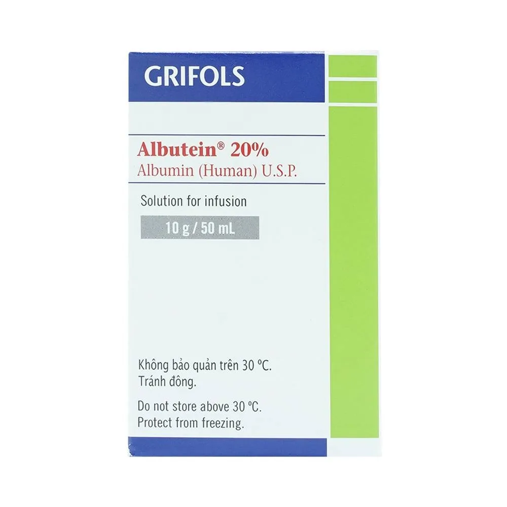 Hình ảnh Dịch truyền Albutein 20% Grifols điều trị sốc giảm thể tích (50ml)