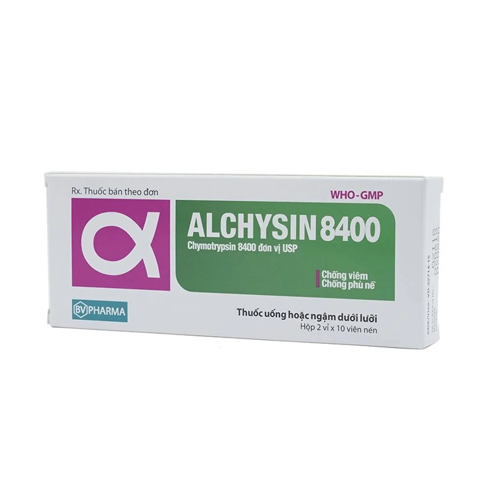 Hình ảnh Thuốc Alchysin 8400 BV chống viêm, chống phù nề (2 vỉ x 10 viên)