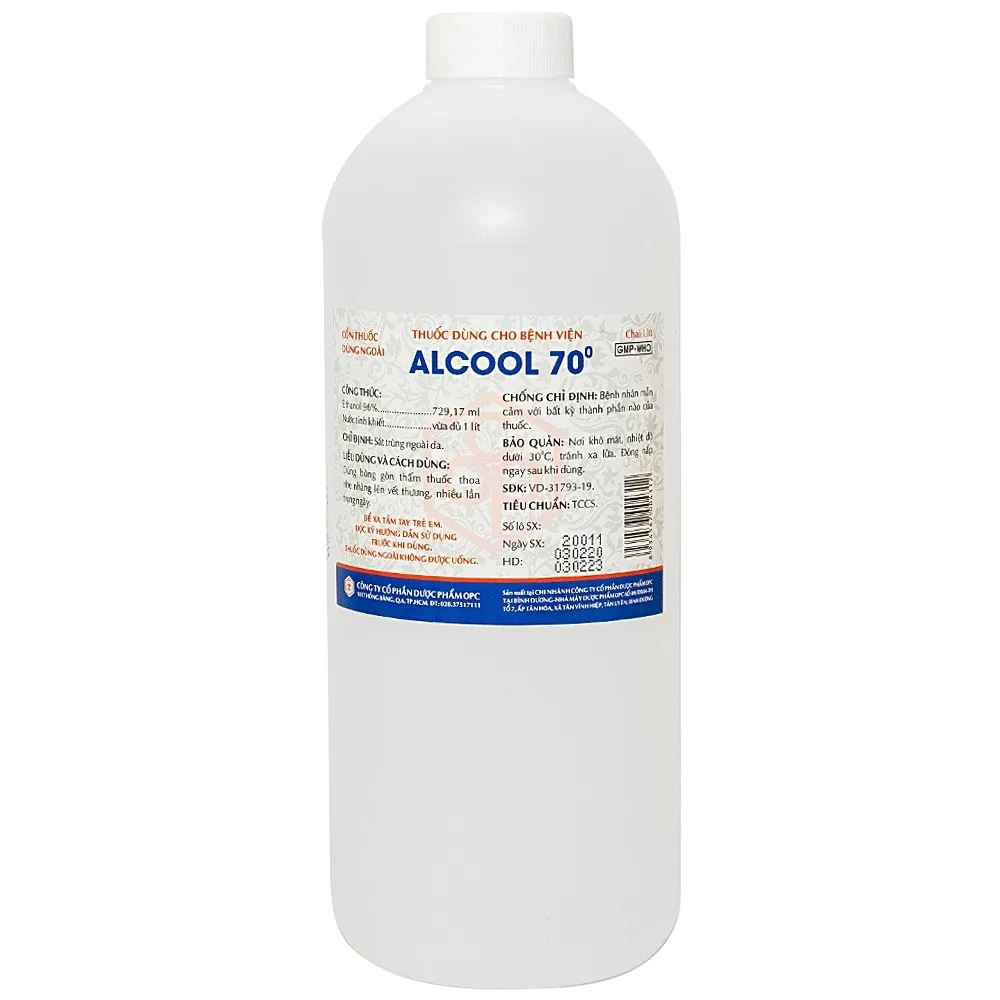 Hình ảnh Cồn thuốc dùng ngoài Alcool 70 độ OPC sát trùng vết thương ngoài da (1L)