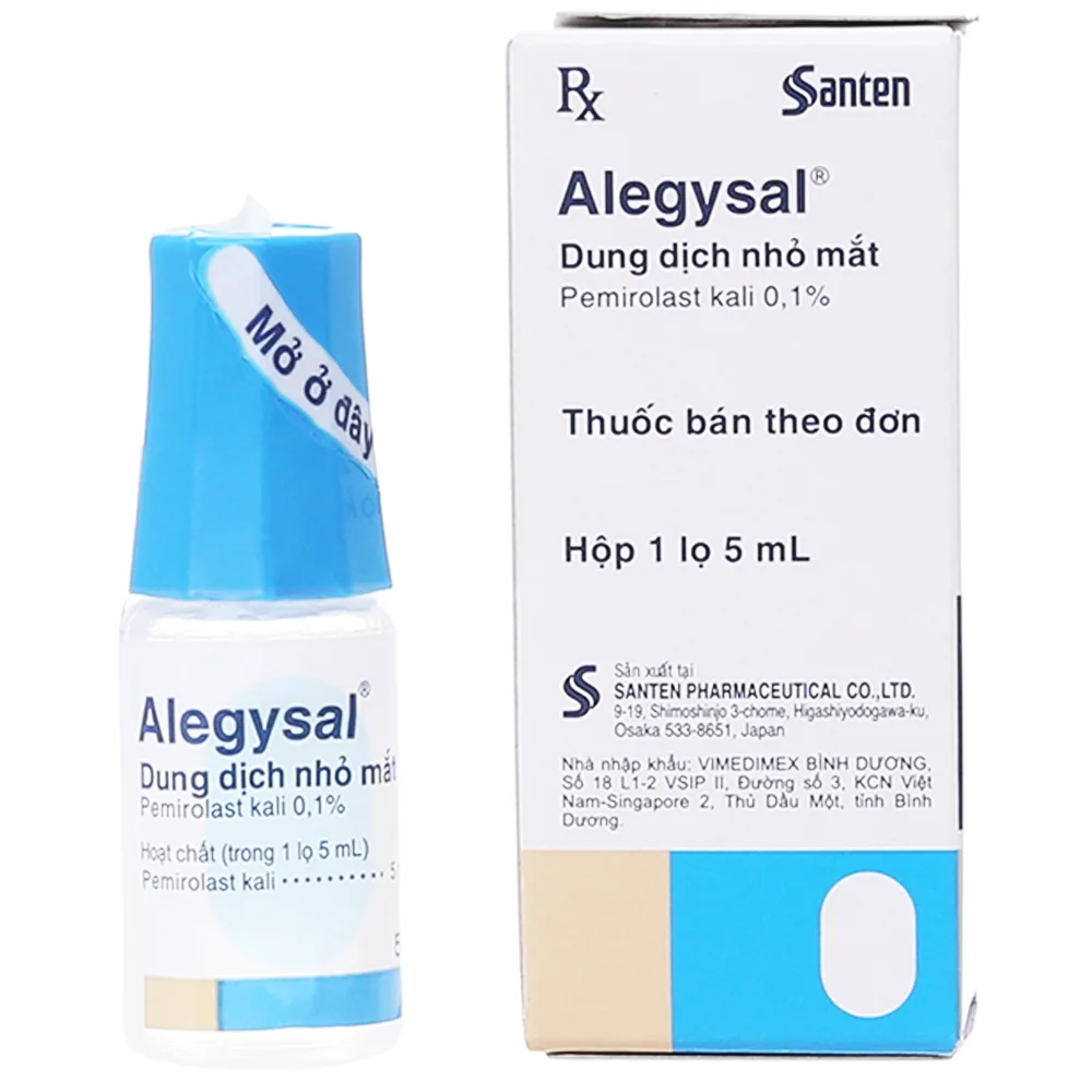 Hình ảnh Thuốc nhỏ mắt Alegysal 0.1% Santen dự phòng viêm kết mạc dị ứng (5ml)