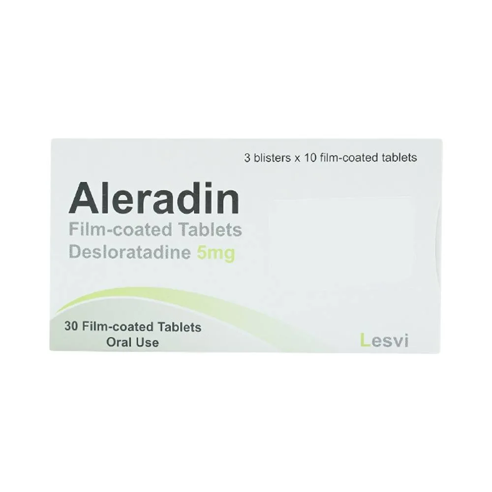 Hình ảnh Thuốc Aleradin 5mg giảm các triệu chứng viêm mũi dị ứng theo mùa, mày đay (3 vỉ x 10 viên)