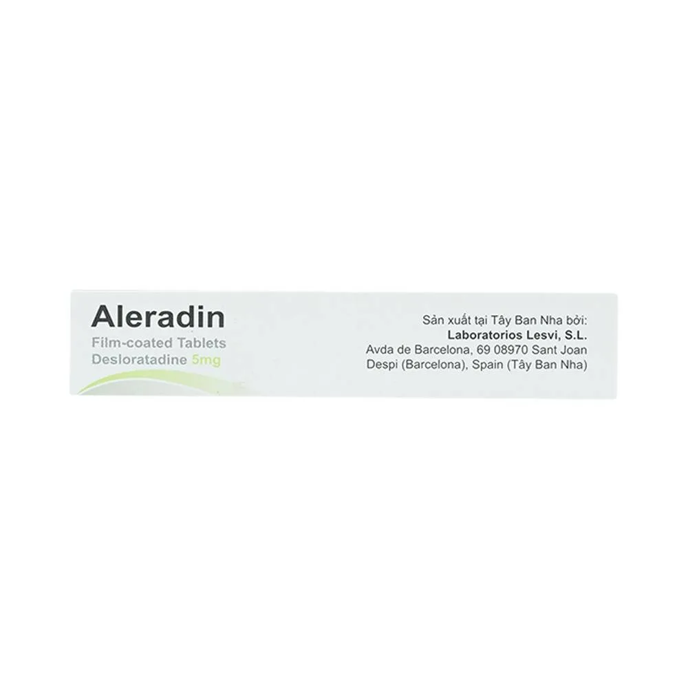 Hình ảnh Thuốc Aleradin 5mg giảm các triệu chứng viêm mũi dị ứng theo mùa, mày đay (3 vỉ x 10 viên)
