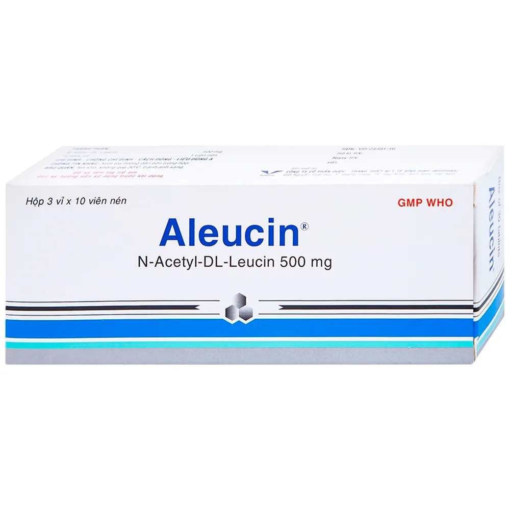 Hình ảnh Thuốc Aleucin 500mg Bidiphar điều trị các cơn chóng mặt (3 vỉ x 10 viên)
