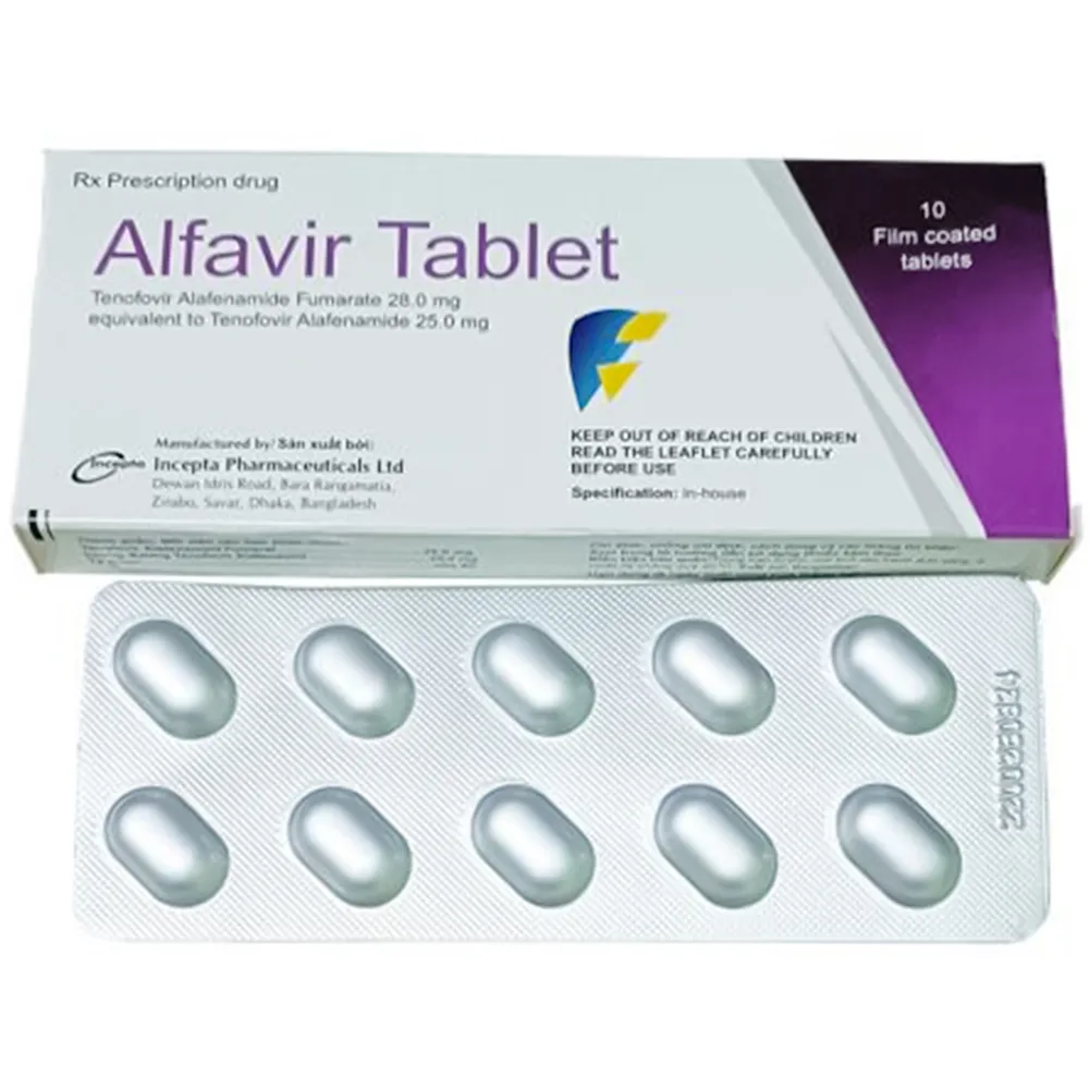 Hình ảnh Thuốc Alfavir Tablet Incepta điều trị viêm gan B mạn tính (1 vỉ x 10 viên)