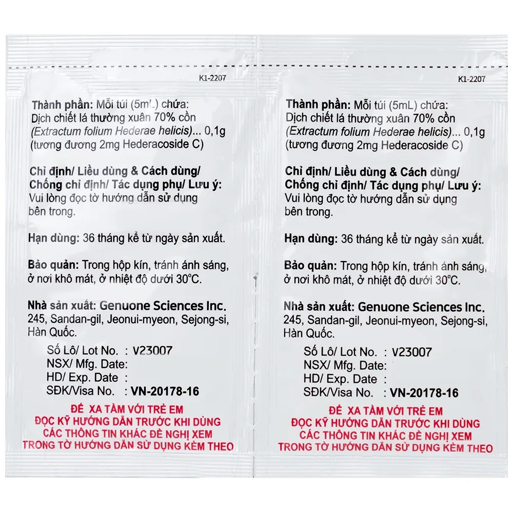 Hình ảnh Thuốc Alfokid Syrup Kolmar điều trị giảm ho do viêm phế quản mạn tính, viêm đường hô hấp (20 túi)
