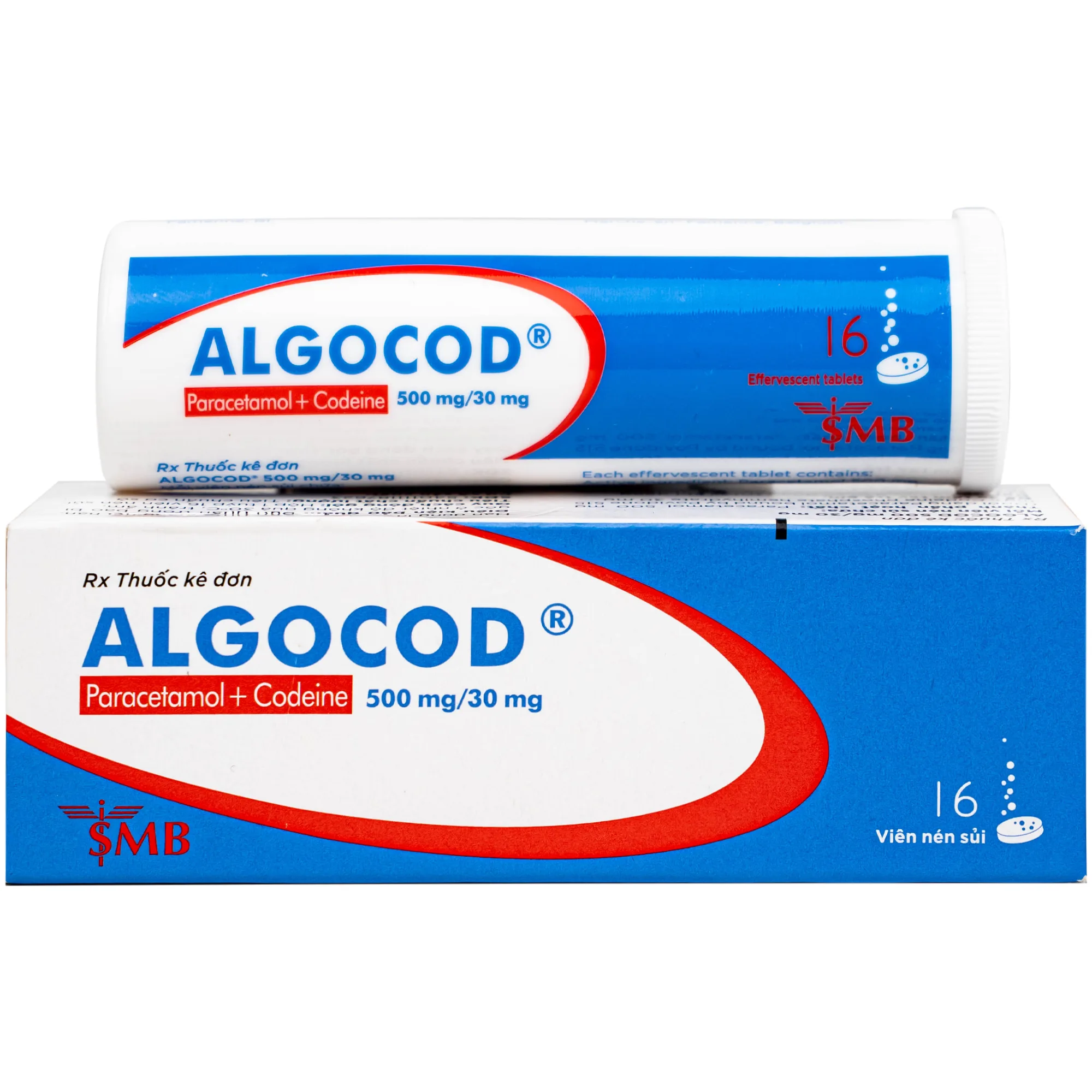 Hình ảnh Viên sủi Algocod Codeine 500mg/30mg SMB giảm đau cấp tính ở mức độ trung bình (1 tuýp x 16 viên)