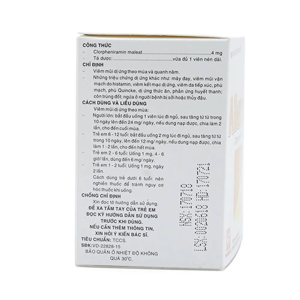 Hình ảnh Thuốc Allerfar Pharmedic điều trị viêm mũi dị ứng, các triệu chứng dị ứng (10 vỉ x 20 viên)