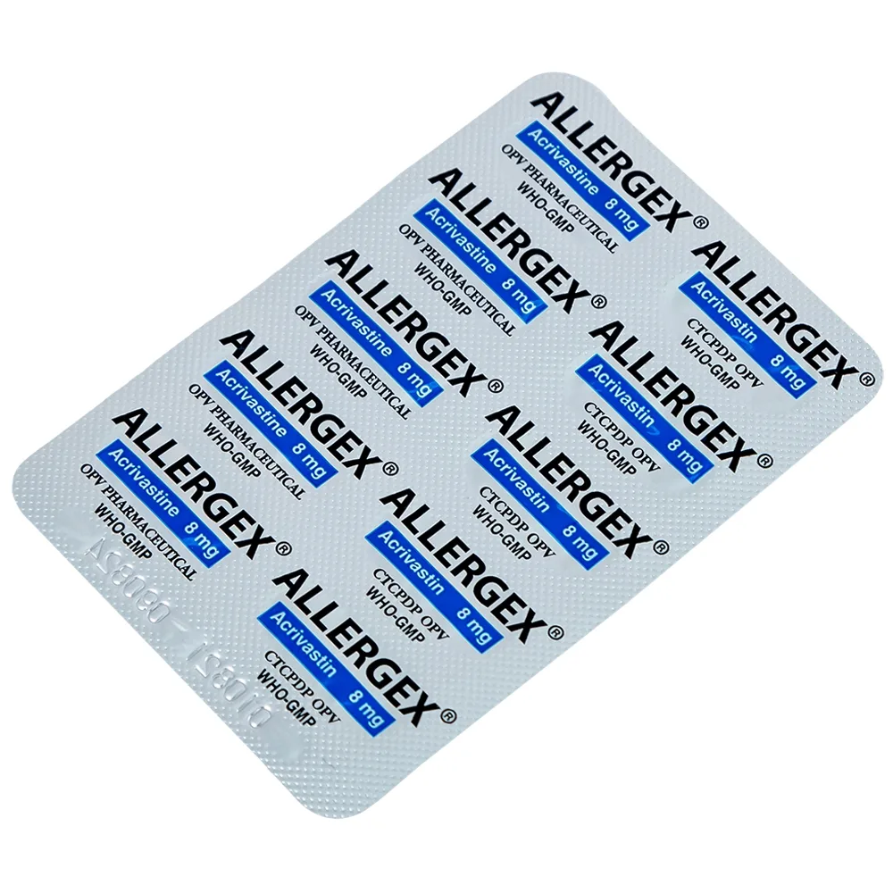 Hình ảnh Thuốc Allergex 8mg OPV điều trị viêm mũi dị ứng, mày đay vô căn mạn tính (5 vỉ x 10 viên)