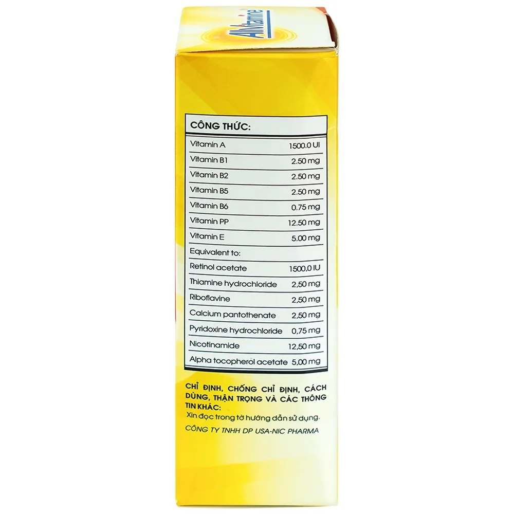 Hình ảnh Thuốc Allvitamine bổ sung Vitamin (6 vỉ x 10 viên)