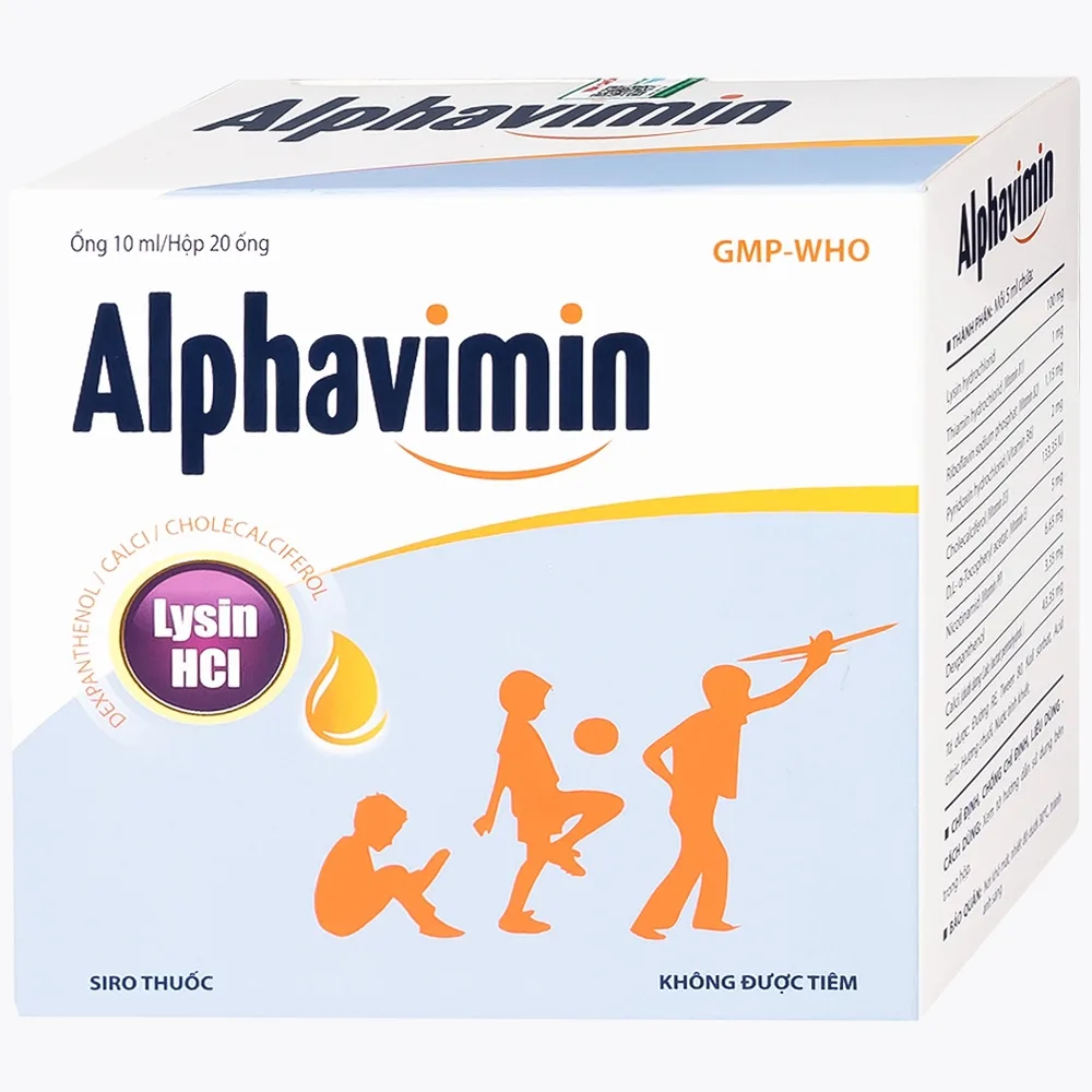 Hình ảnh Thuốc Alphavimin 10ml Hadiphar bổ sung vitamin trong thời kỳ dưỡng bệnh, chế độ ăn đặc biệt (20 ống)