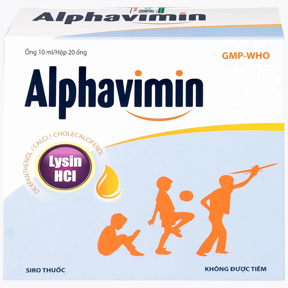 Hình ảnh Thuốc Alphavimin 10ml Hadiphar bổ sung vitamin trong thời kỳ dưỡng bệnh, chế độ ăn đặc biệt (20 ống)