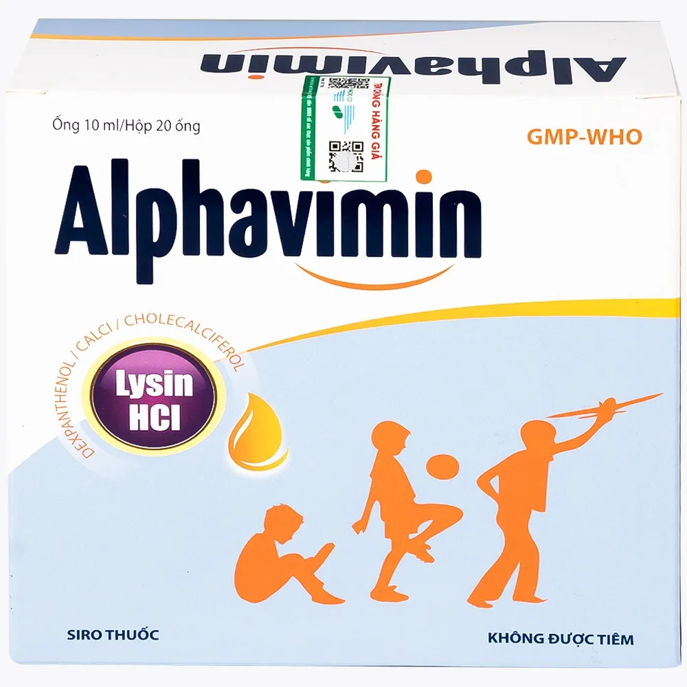 Hình ảnh Thuốc Alphavimin 10ml Hadiphar bổ sung vitamin trong thời kỳ dưỡng bệnh, chế độ ăn đặc biệt (20 ống)