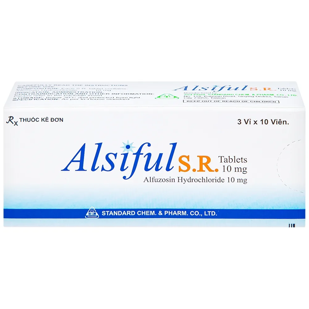 Hình ảnh Thuốc Alsiful S.R 10mg Standard điều trị phì đại lành tính tuyến tiền liệt (3 vỉ x 10 viên)