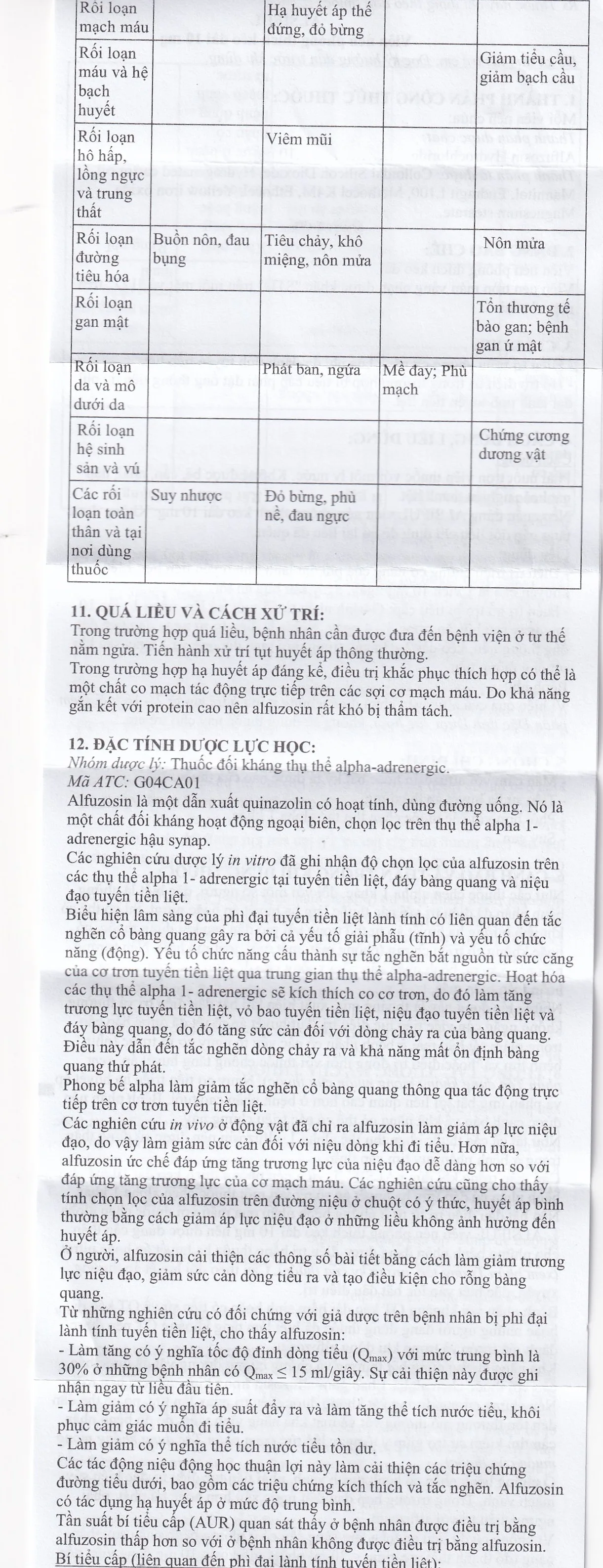 Hình ảnh Thuốc Alsiful S.R 10mg Standard điều trị phì đại lành tính tuyến tiền liệt (3 vỉ x 10 viên)