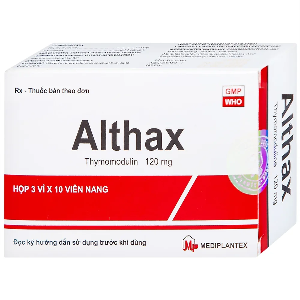 Hình ảnh Thuốc Althax 120mg Mediplantex hỗ trợ điều trị viêm mũi dị ứng, nhiễm khuẩn hô hấp (3 vỉ x 10 viên)