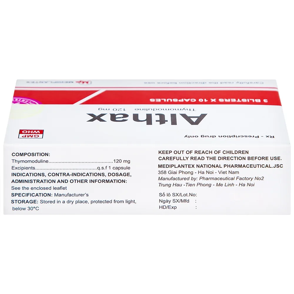 Hình ảnh Thuốc Althax 120mg Mediplantex hỗ trợ điều trị viêm mũi dị ứng, nhiễm khuẩn hô hấp (3 vỉ x 10 viên)