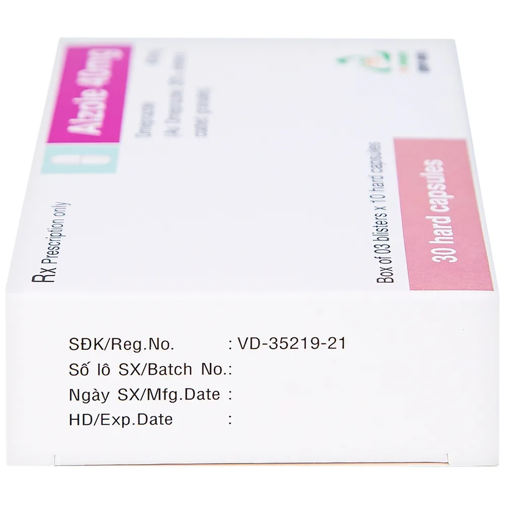 Hình ảnh Thuốc Alzole 40mg TV.Pharm điều trị viêm thực quản, viêm loét dạ dày, tá tràng (3 vỉ x 10 viên)