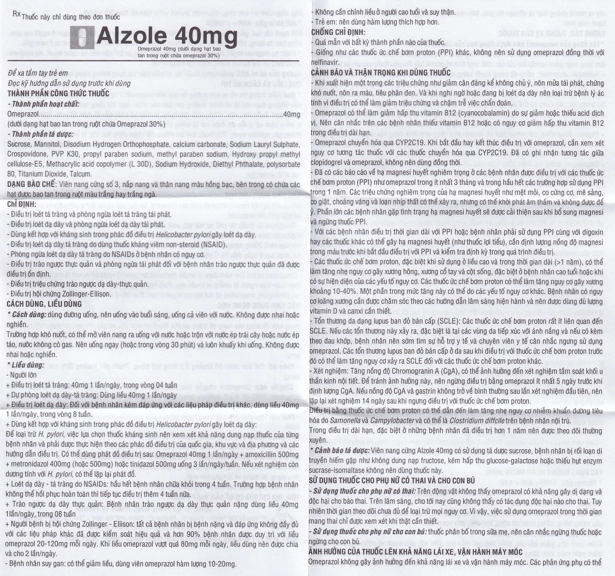 Hình ảnh Thuốc Alzole 40mg TV.Pharm điều trị viêm thực quản, viêm loét dạ dày, tá tràng (3 vỉ x 10 viên)