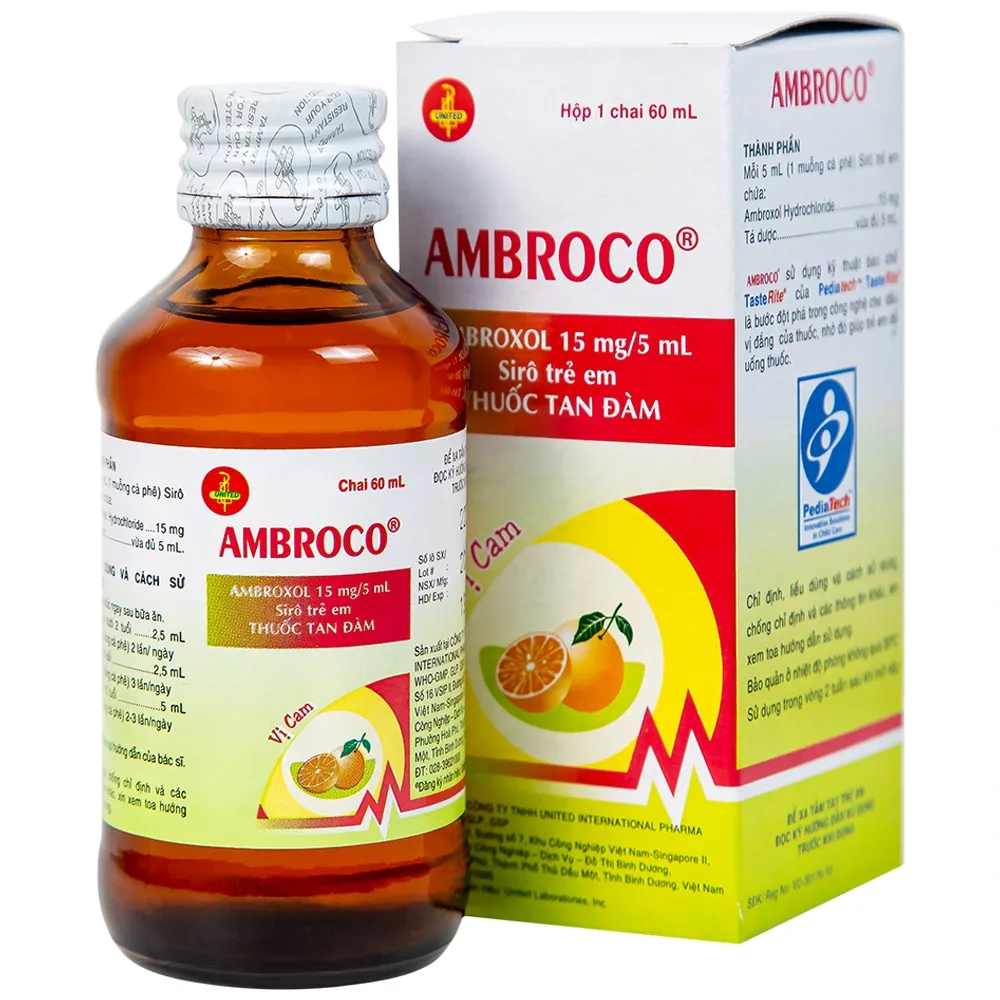Hình ảnh Siro Ambroco United hỗ trợ tan đàm cho trẻ (60ml)