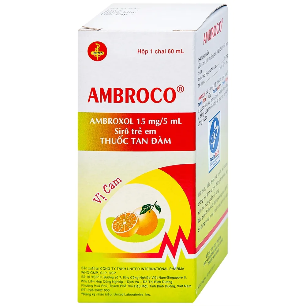 Hình ảnh Siro Ambroco United hỗ trợ tan đàm cho trẻ (60ml)
