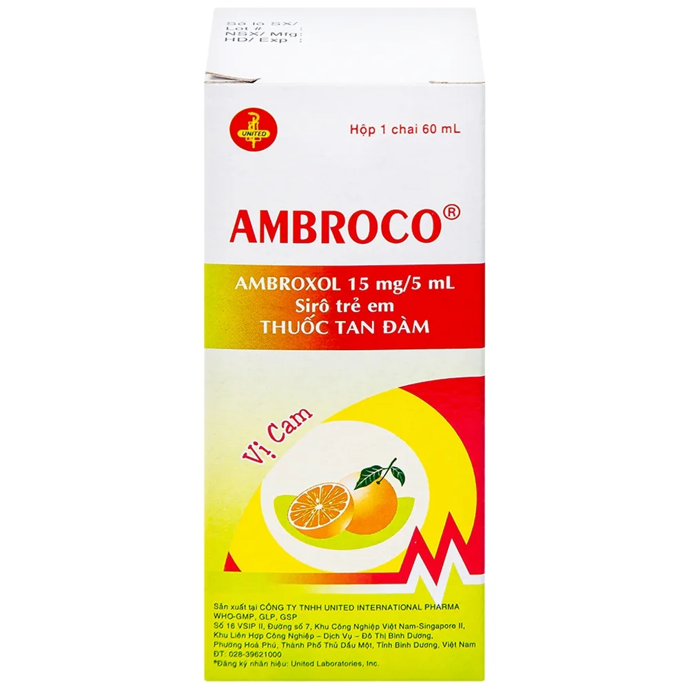 Hình ảnh Siro Ambroco United hỗ trợ tan đàm cho trẻ (60ml)