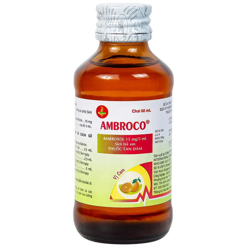 Hình ảnh Siro Ambroco United hỗ trợ tan đàm cho trẻ (60ml)