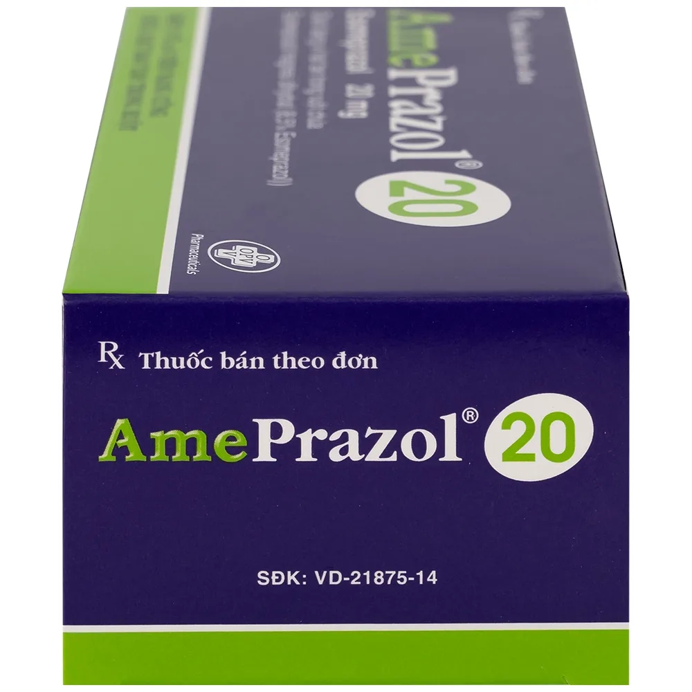 Hình ảnh Thuốc AmePrazol 20mg OPV điều trị bệnh trào ngược dạ dày thực quản (5 vỉ x 6 viên)