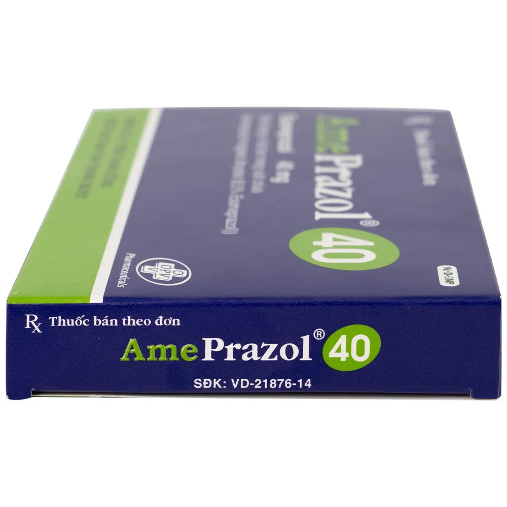 Hình ảnh Thuốc AmePrazol 40mg OPV điều trị bệnh trào ngược dạ dày, thực quản (2 vỉ x 7 viên)