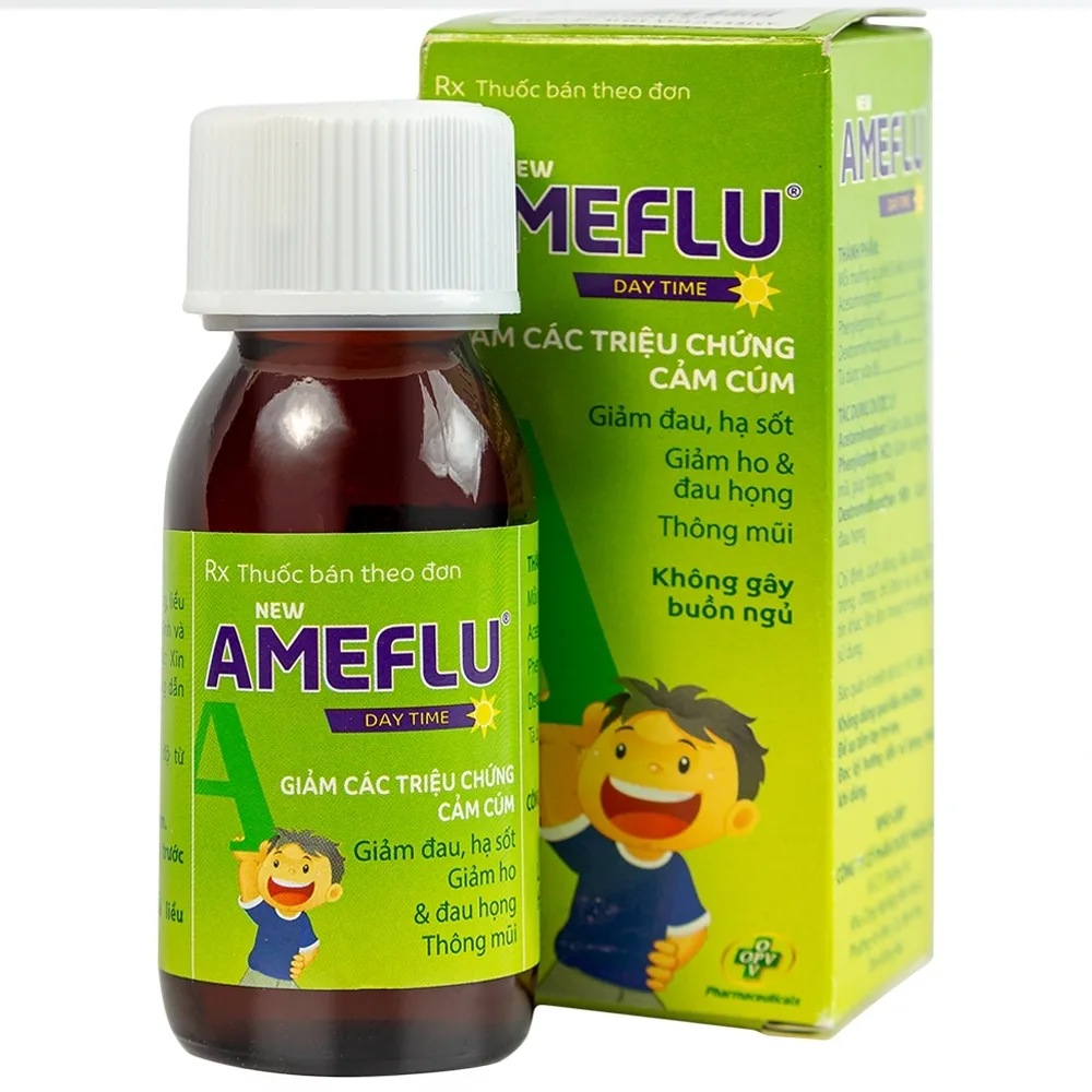 Hình ảnh Siro New Ameflu Day Time 160mg/5ml OPV giảm các triệu chứng cảm cúm (60ml)