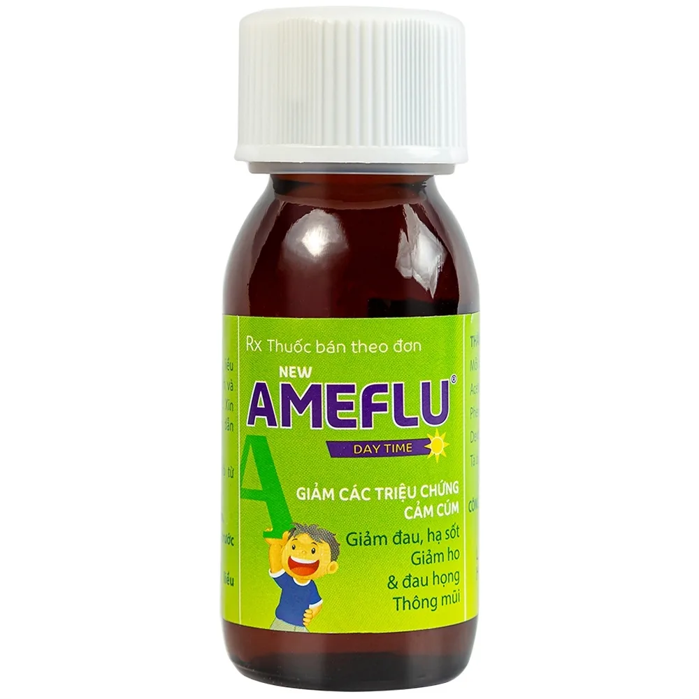 Hình ảnh Siro New Ameflu Day Time 160mg/5ml OPV giảm các triệu chứng cảm cúm (60ml)