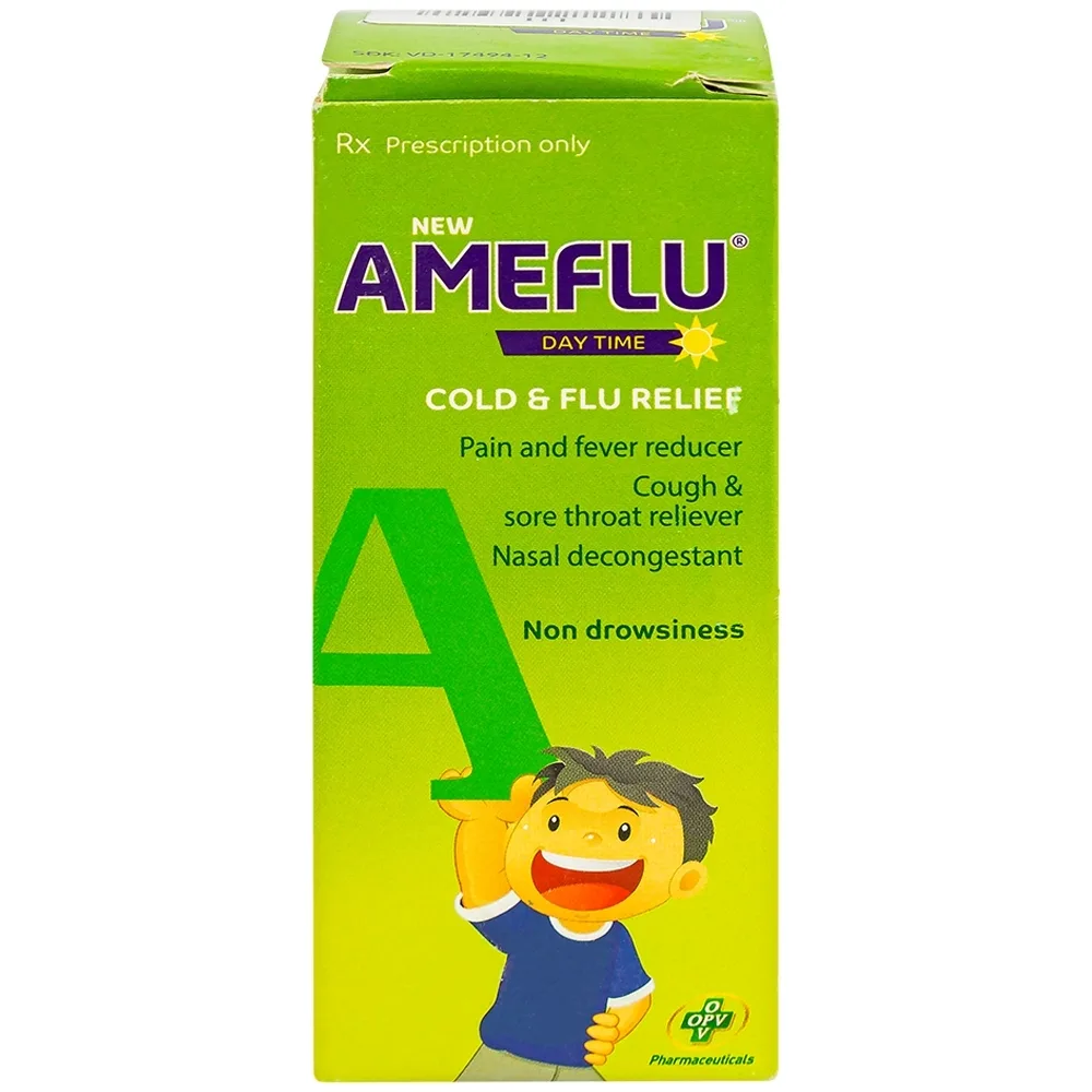 Hình ảnh Siro New Ameflu Day Time 160mg/5ml OPV giảm các triệu chứng cảm cúm (60ml)