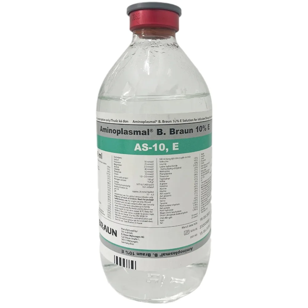 Hình ảnh Dung dịch truyền tĩnh mạch Aminoplasmal 10% B.Braun cung cấp amino acid (500ml)