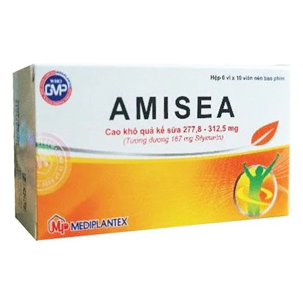 Hình ảnh Thuốc Amisea 167mg Mediplantex hỗ trợ điều trị viêm gan mạn tính, xơ gan (6 vỉ x 10 viên)